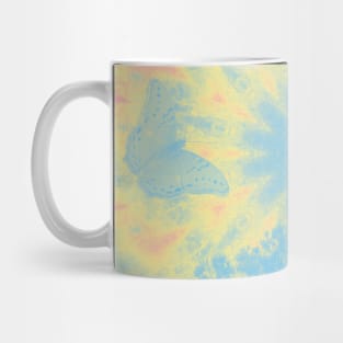 Surreal butterflies and landscape on mandala Mug